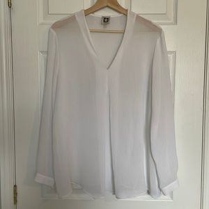 Anne Klein sheer white blouse